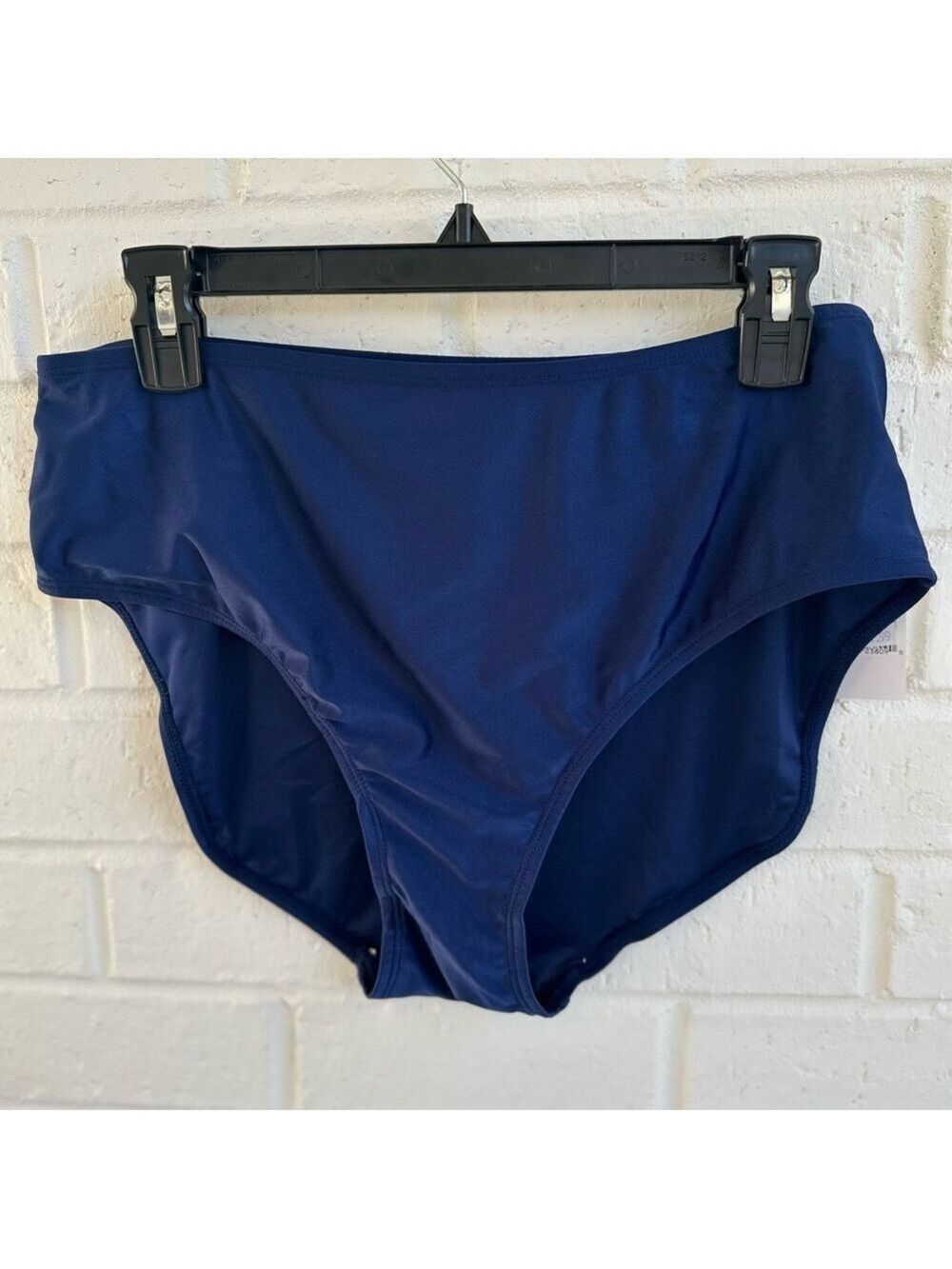 Del Raya Navy Blue Women's High Waisted Bikini Bottoms Size 12 NWT
